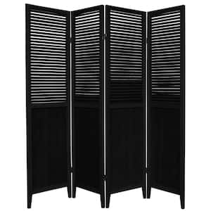 6 ft. Black 4-Panel Room Divider