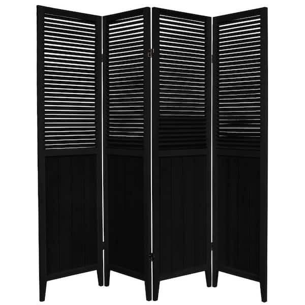 6 ft. Black 4-Panel Room Divider