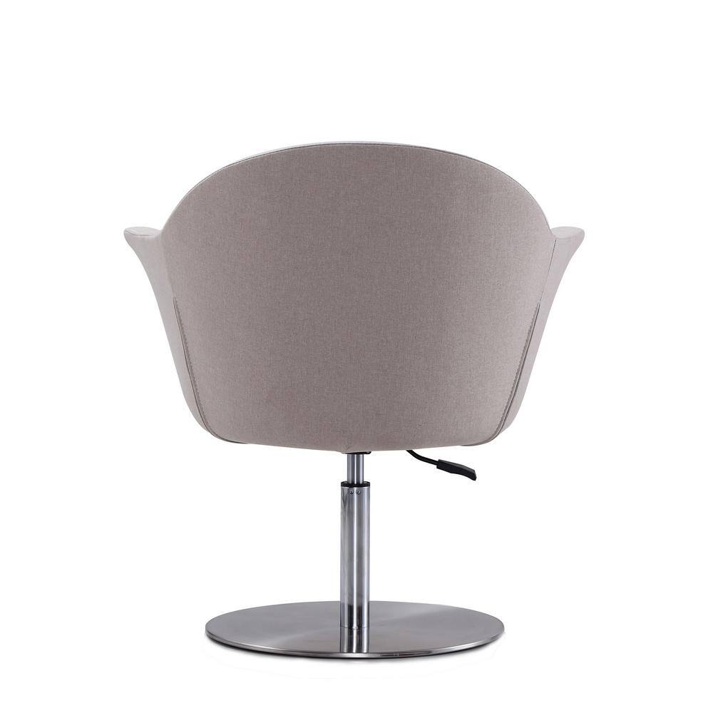 Barley Polyester Blend Swivel Accent Chair with Brushed Metal Base