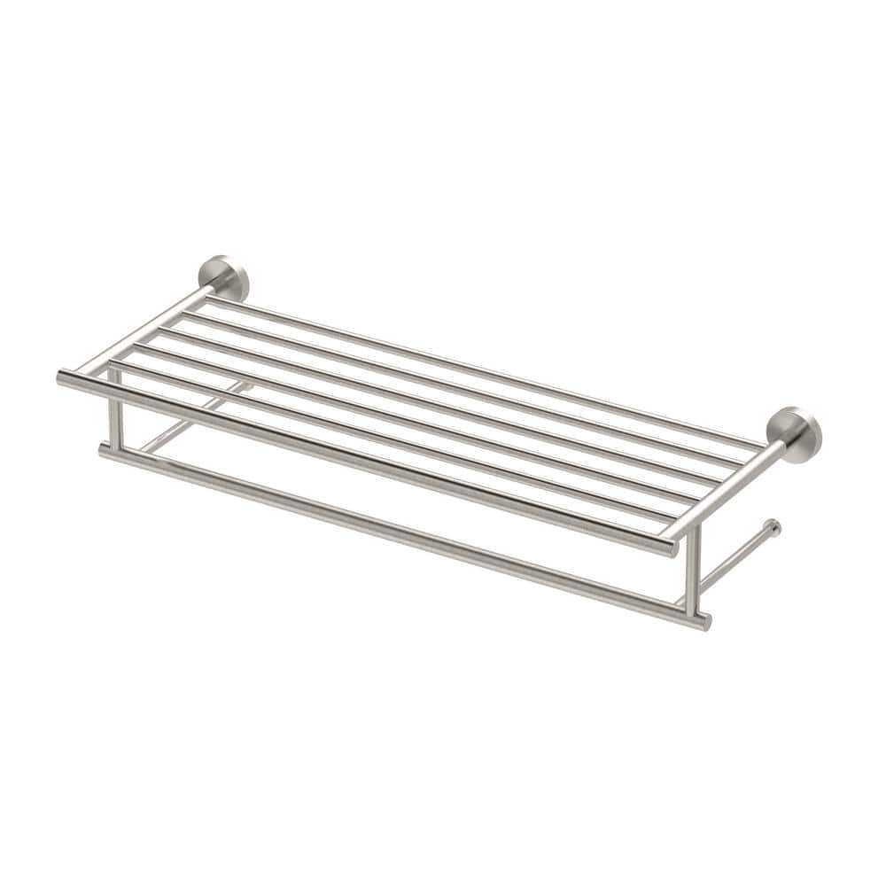 Satin Nickel Wall Mounted 25.75" Towel Rack with Bar