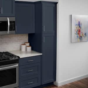Avondale 18 in. W x 24 in. D x 84 in. H Ready to Assemble Plywood Shaker Pantry Kitchen Cabinet in Ink Blue
