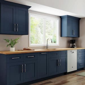 Washington Vessel Blue Plywood Shaker Assembled Kitchen Cabinet Filler Strip 6 in W x 0.75 in D x 36 in H