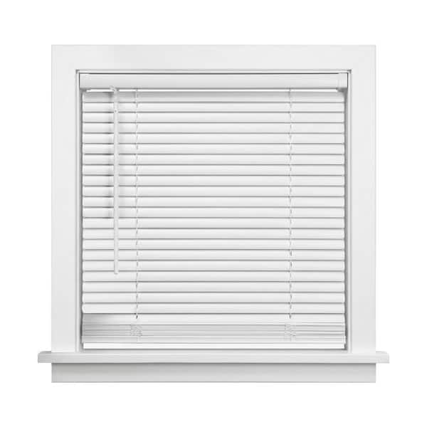 White Cordless Room Darkening with Adhesive Brackets Window Vinyl Blinds with 1 in. Slats - 42 in. W x 48 in. L