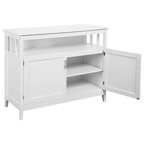 Costway White Storage Cabinet Buffet Server Table Sideboard