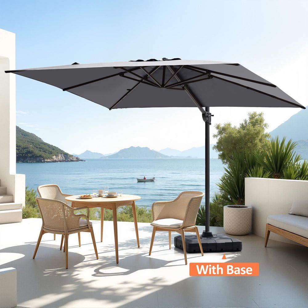 11 ft. x 9 ft. Rectangular Outdoor Cantilever Offset 360° Rotation Tilt Patio Umbrella in Dark Gray with 260 lbs. Base price history on PriceWatchPro