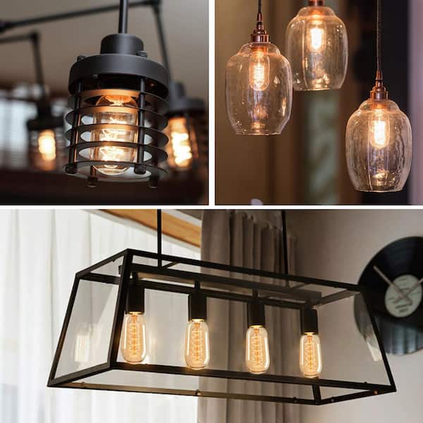 40-Watt Equivalent Vintage T45 Dimmable E26 Base Incandescent Edison Light Bulb 2700K (4-Pack)