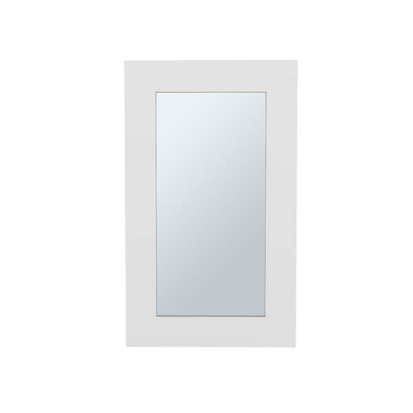 15.3 in. W x 5 in. D x 25.7 in. H  Wall Mount Bathroom Storage Cabinet in White with Mirror and 3-Shelves