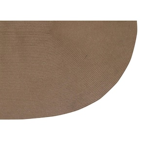 Country Braid Collection Cocoa Solid 96" x 132" Oval 100% Polypropylene Reversible Solid Area Rug