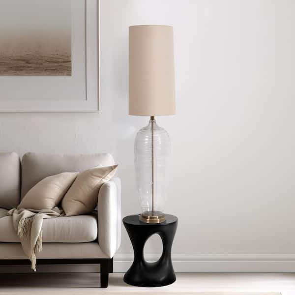 50 in. Clear Glass Bottle Table Lamp with Metal Base