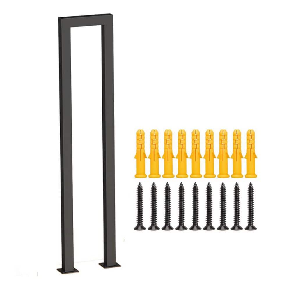 U-Shaped Indoor Outdoor Iron Matte Black Non-Slip Stair Handrail 39.4in Floor Mounted Industrial Support Bar price history on PriceWatchPro