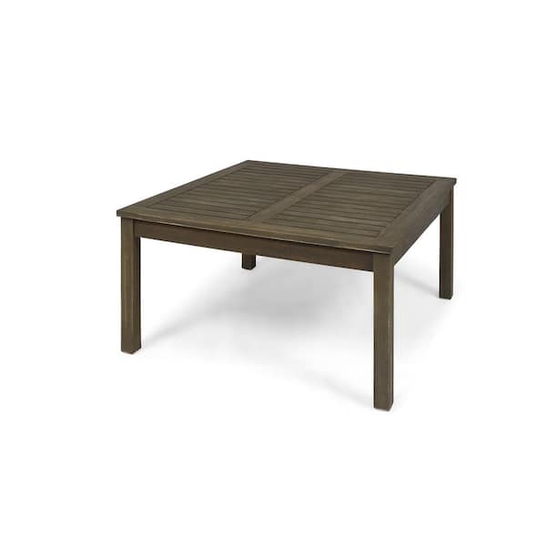 Noble House Giancarlo Gray Acacia Wood Outdoor Patio Coffee Table