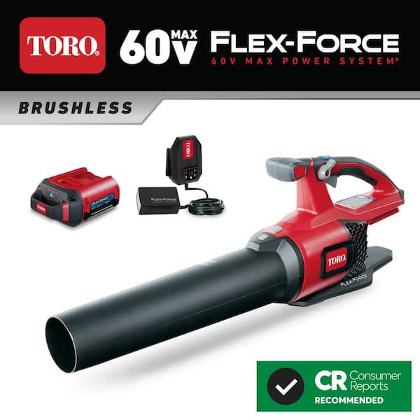 Toro 60-Volt Max Lithium-Ion Brushless Cordless 110 MPH 565 CFM Leaf Blower - 2.0 Ah Battery and Charger Included