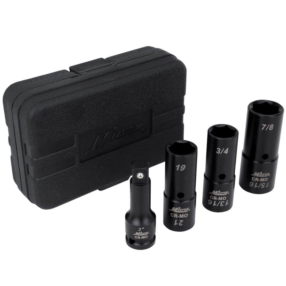 Milton 1/2 in. Dr. Deep Thin Wall Flip Socket Set - (4-Pieces