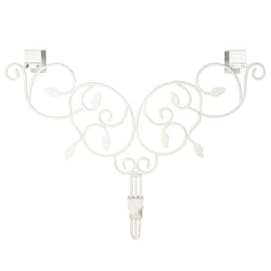 White Metal 12 in. Artificial - 19 in. Artificial Adjustable Wreath Hanger (Ivy Design)