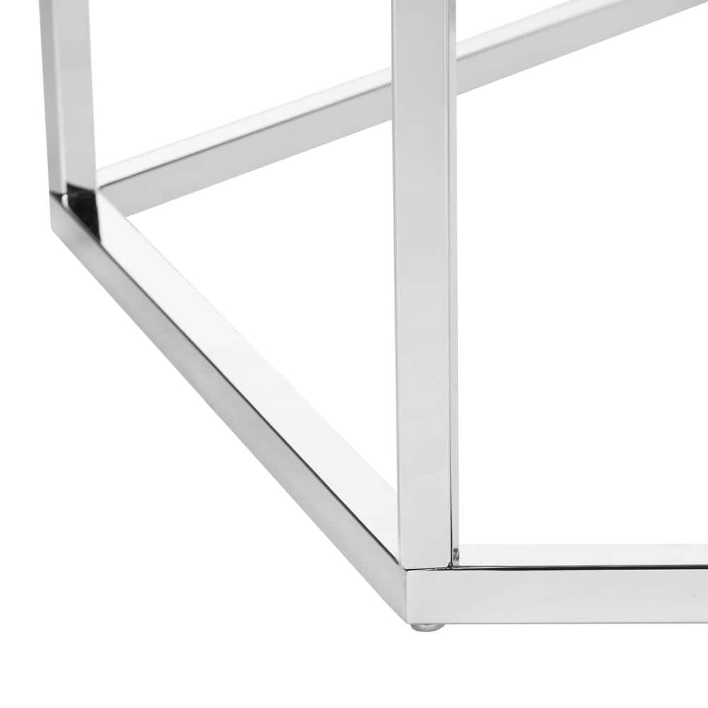 Eliana 36" Chrome and Glass Hexagonal Coffee Table