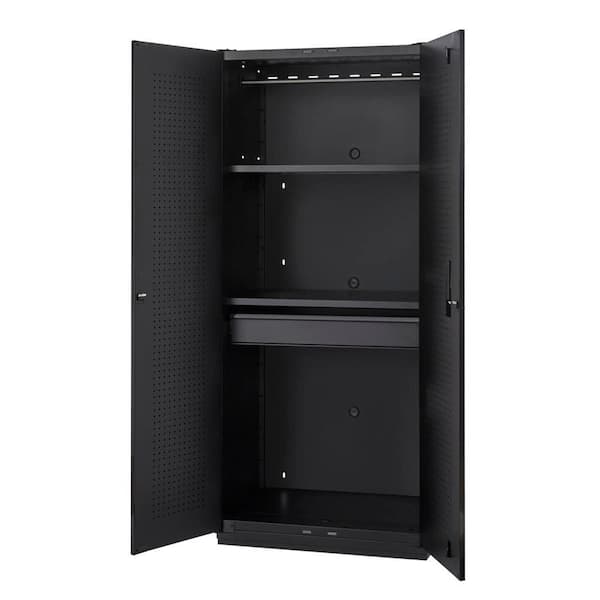 Heavy Duty Welded 20-Gauge Steel Freestanding Garage Cabinet in Black (36 in. W x 81 in. H x 24 in. D)