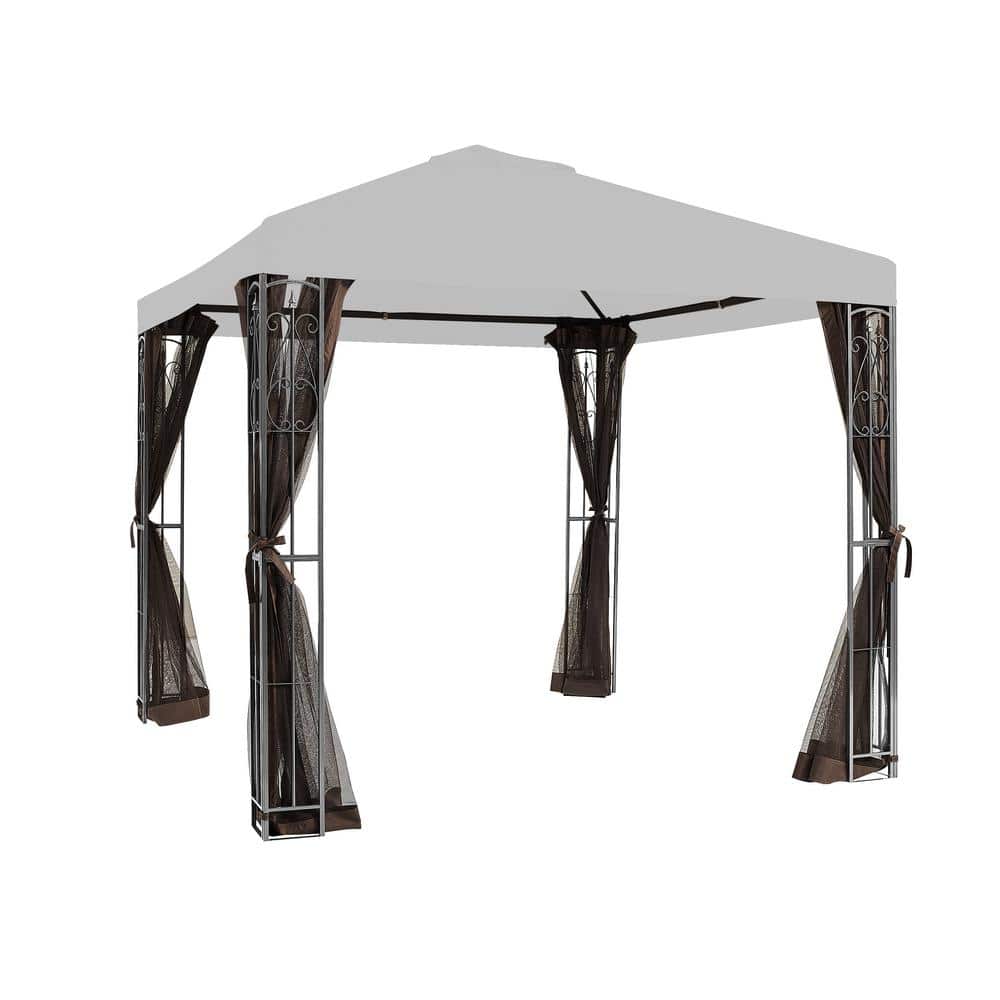 Universal Brown Polyester 8' x 8' Gazebo Replacement Mosquito Netting