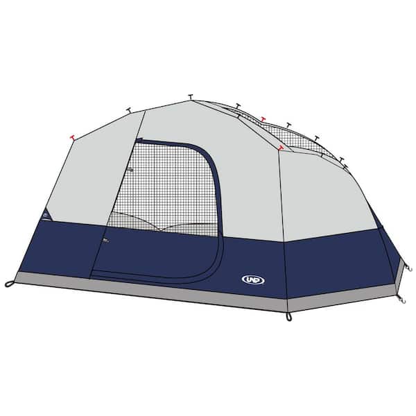 Unbranded Navy Blue 5 Person Pop Up Beach Tent for Travelling Beach Camping Hiking