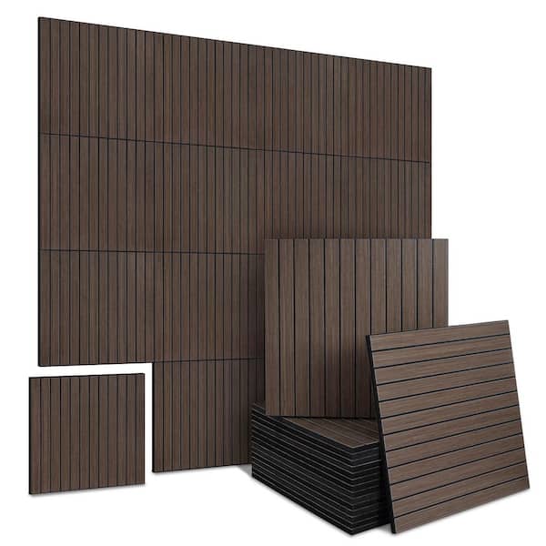サマーセール　定価33万円　Fluting Wallboard sunwings 0.4 in. x 11.8 in. x 11.8 in. Walnut PET Peel and Stick