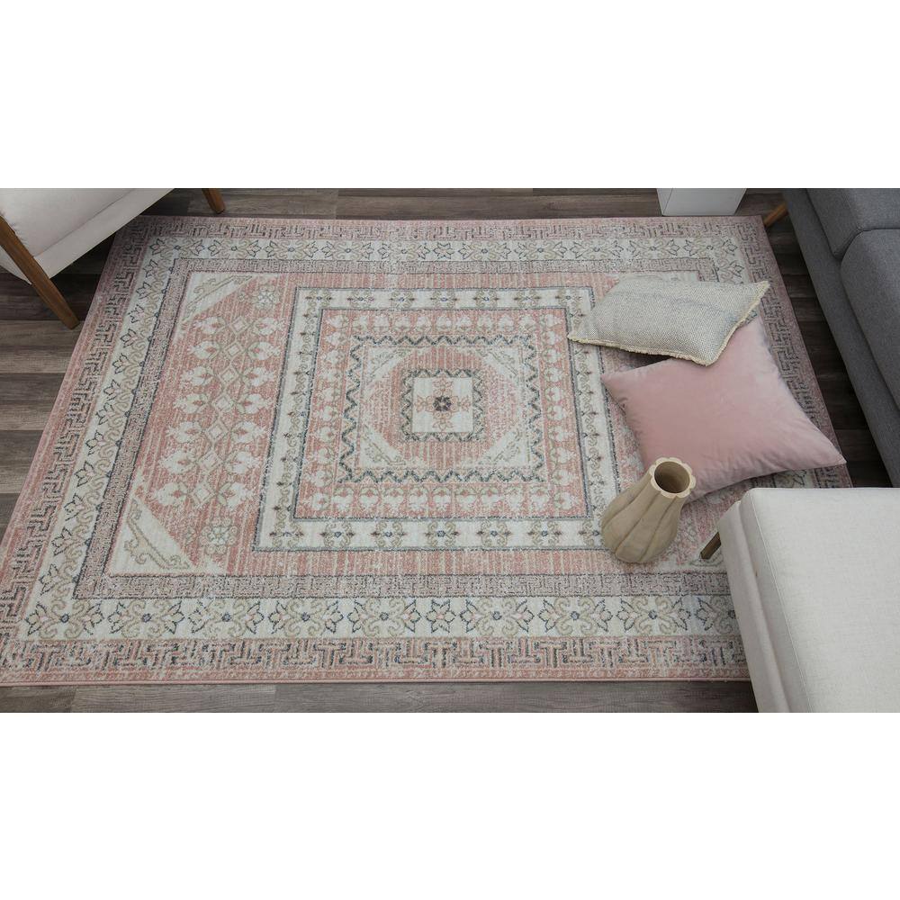 Harper Blue Geometric 24"x4" Easy-Care Synthetic Area Rug