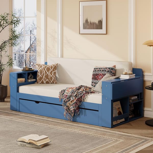 Harper & Bright Designs Blue Queen Size Daybed Convertible