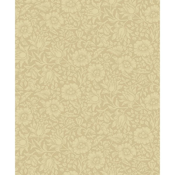 A-Street Prints Yellow Mallow Floral Vine Non-Pasted Non Woven Wallpaper Sample