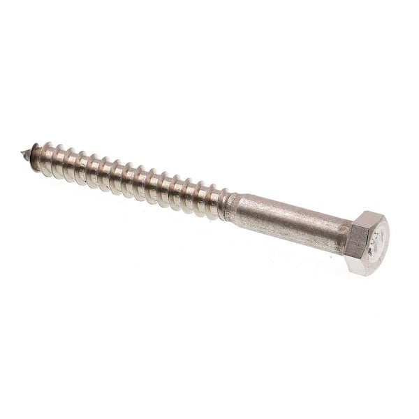 Grade 18 to 8 Stainless Steel 3/8 in. x 4 in. External Hex Lag Screws (15-Pack)