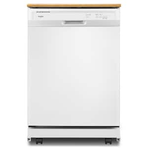 24 in. White Front Control Heavy-Duty Portable Dishwasher with 1 Hour Wash Cycle, 64 dBA