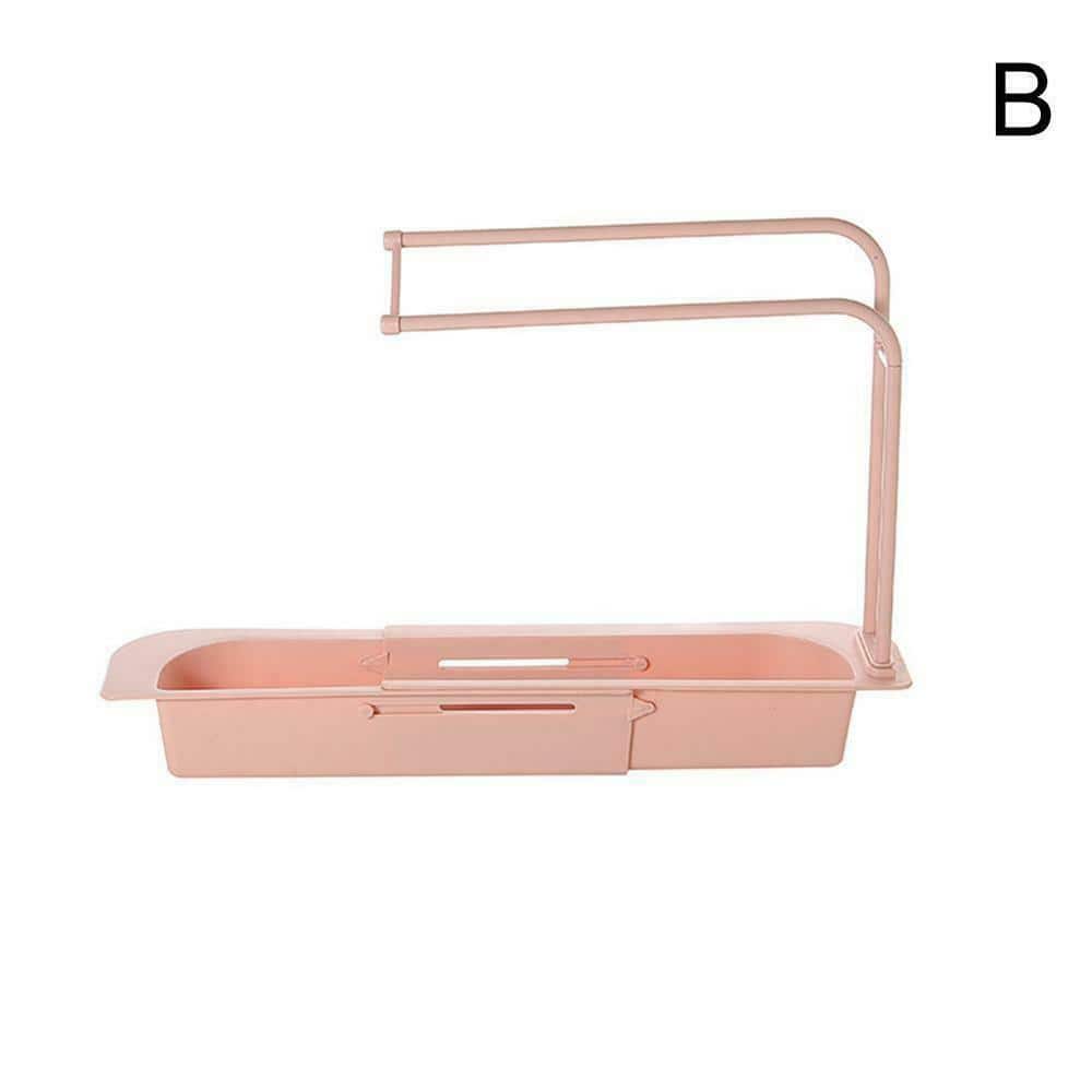 Modern Telescopic Sink Rack Holder Expandable Storage Drain Basket, Shelf, 