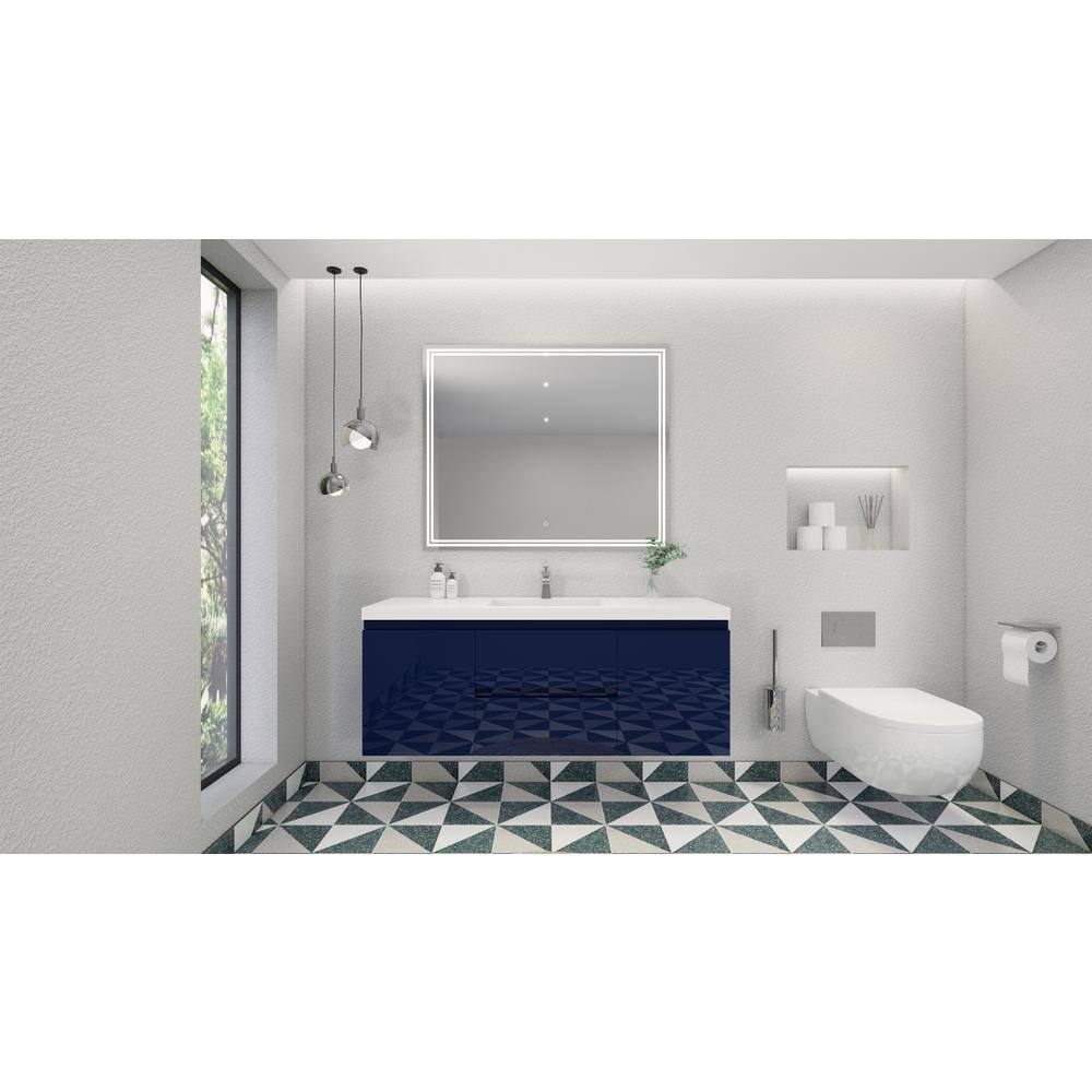 Bohemia 59 in. W Bath Vanity in High Gloss Night Blue with Reinforced Acrylic Vanity Top in White with White Basin price history on PriceWatchPro