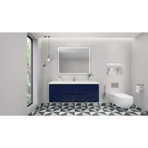 Bohemia 59 in. W Bath Vanity in High Gloss Night Blue with Reinforced Acrylic Vanity Top in White with White Basin