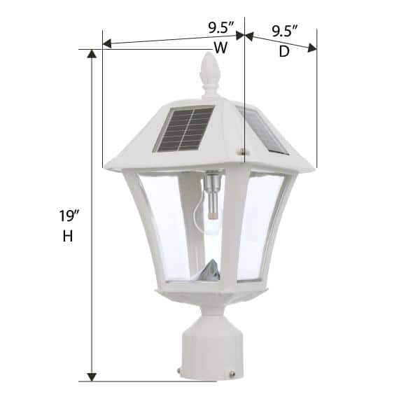 Baytown II White Outdoor Solar LED Lamp Post Light