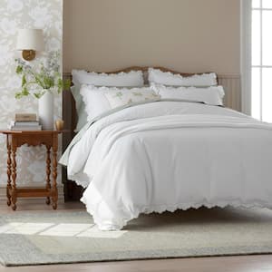 Company Cotton Embroidered Scallop Sateen Sheet Set