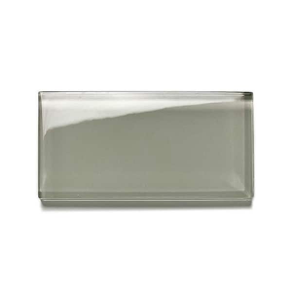 ABOLOS Modern Design Smokey Gray 3 in. x 6 in. Glossy Glass Subway Wall Tile (1 Sq. Ft./Case)