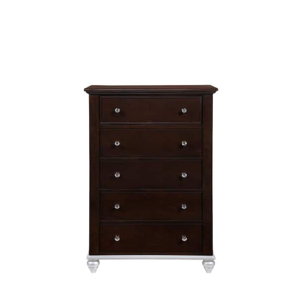 Unbranded Alli 5-Drawer Walnut Chest