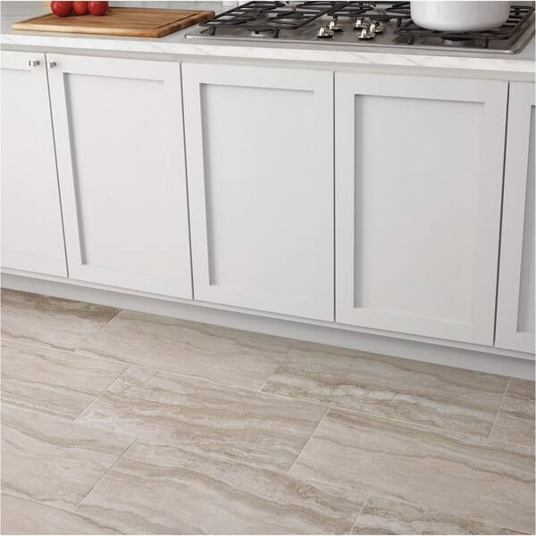 Marazzi Vettuno Greige 12 in. x 24 in. Glazed Porcelain Floor and Wall Tile (15.6 sq. ft. / case) Marazzi Vettuno Greige 12 in. x 24 in. Glazed Porcelain Floor and Wall Tile (15.6 sq. ft. / case)