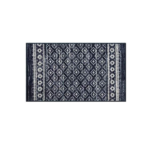 Mohawk Home Bibury Blue 1 ft. 8 in. x 2 ft. 10 in. Machine Washable Area Rug
