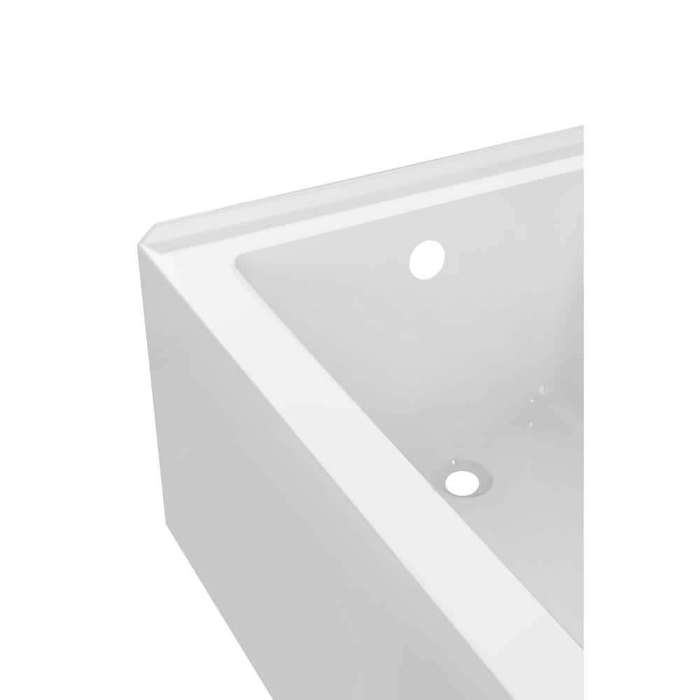 White Acrylic Alcove Skirt Bathtub with Left Drain