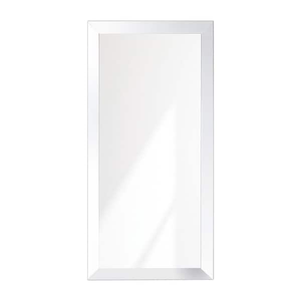 BrandtWorks 32 in. W x 66 in. H Ultra-Gloss Soft-White Floor Mirror