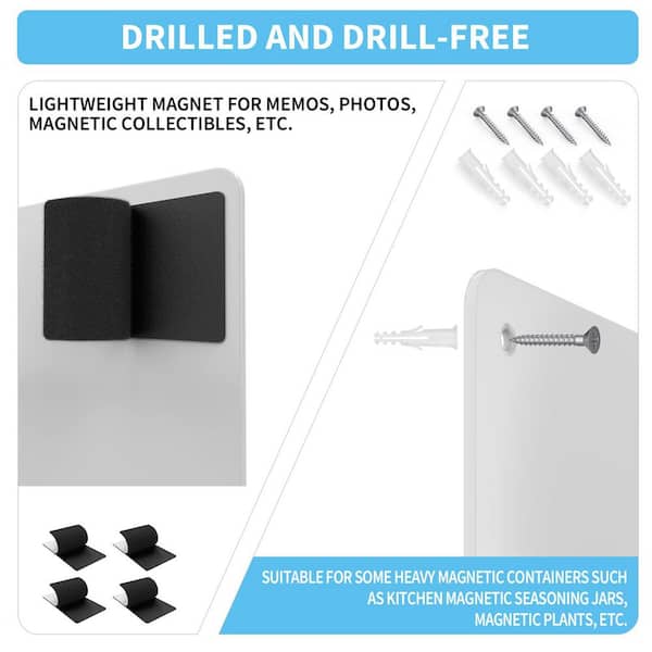 17.1 in. x 11.8 in. Outdoor/Indoor Metal Magnetic Bulletin Board to Display for Wall Cubicle Cabinet, White (2-Pack)