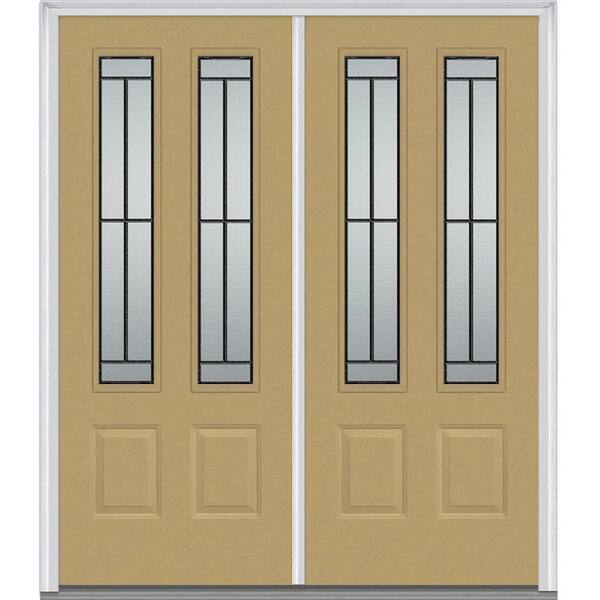MMI Door 72 in. x 80 in. Madison Right-Hand 2-3/4 Lite 2-Panel Classic Primed Steel Prehung Front Door
