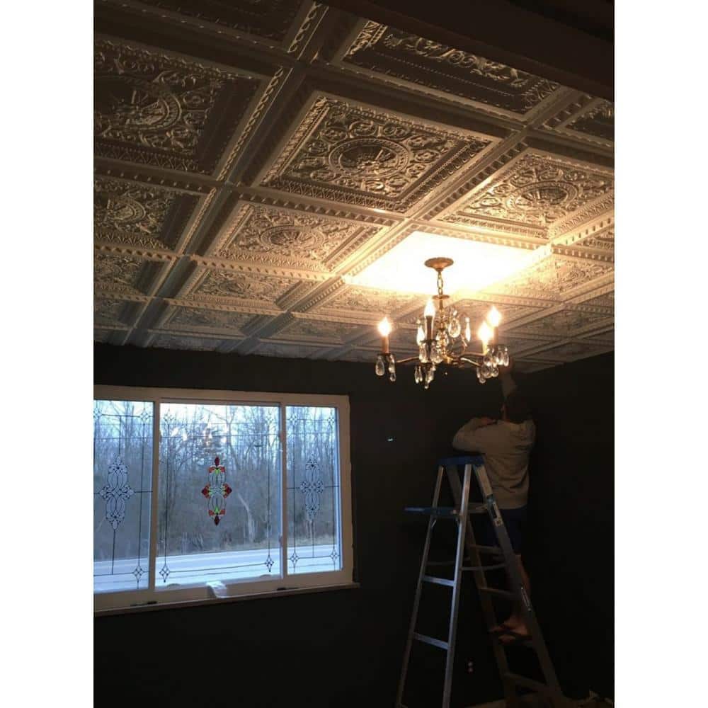 La Scala White Matte PVC 2' x 2' Ceiling Tile Pack