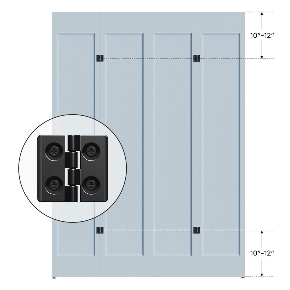 72-Inch Black Steel Bi-Fold Sliding Barn Door Hardware Kit