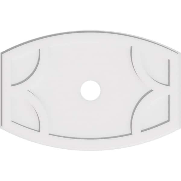 Ekena Millwork 36 in. W x 24 in. H x 4 in. ID x 1 in. P Kailey Architectural Grade PVC Contemporary Ceiling Medallion