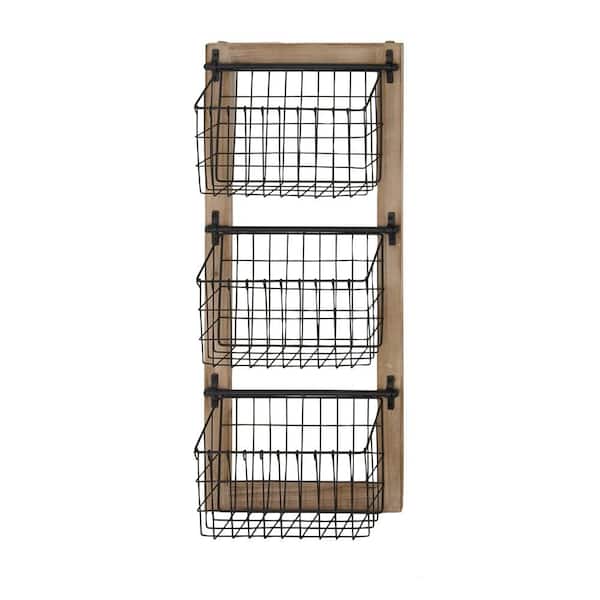 Litton Lane Black Metal Farmhouse Magazine Rack Holder 58646 - The