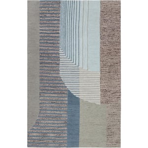 C1678 Multi 5 ft. x 8 ft. Hand Tufted Looped Pile Wool Area Rug