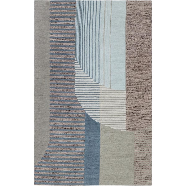 Unbranded C1678 Multi 5 ft. x 8 ft. Hand Tufted Looped Pile Wool Area Rug