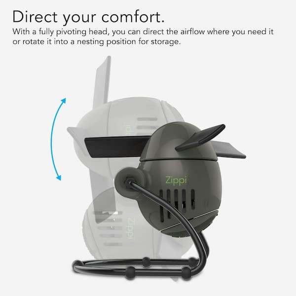 Vornado Zippi 7 in. Personal Soft-Blade Fan in Graphite Gray FA1