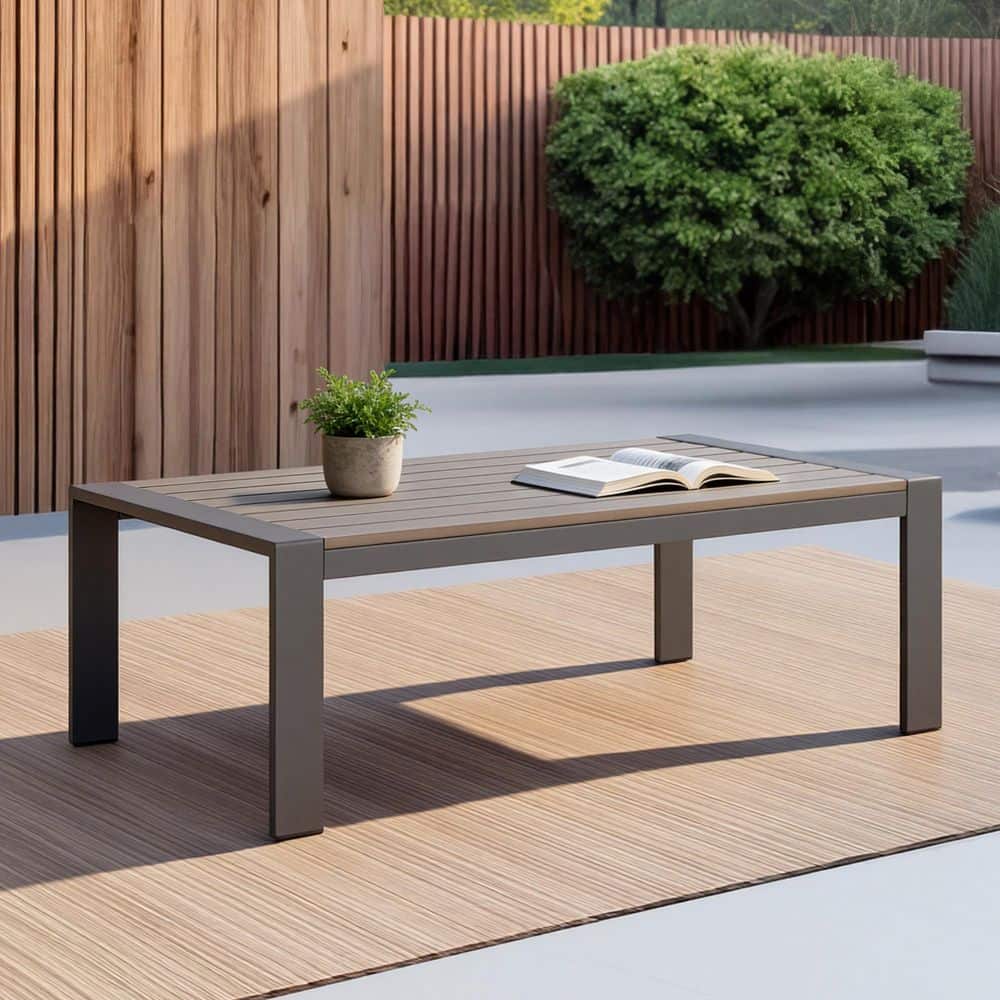 Dominic Gray Olefin Aluminum Coffee Table for Patio Conversation Set with 6.3 in. Cushion, Rust-resistant, Weatherproof price history on PriceWatchPro