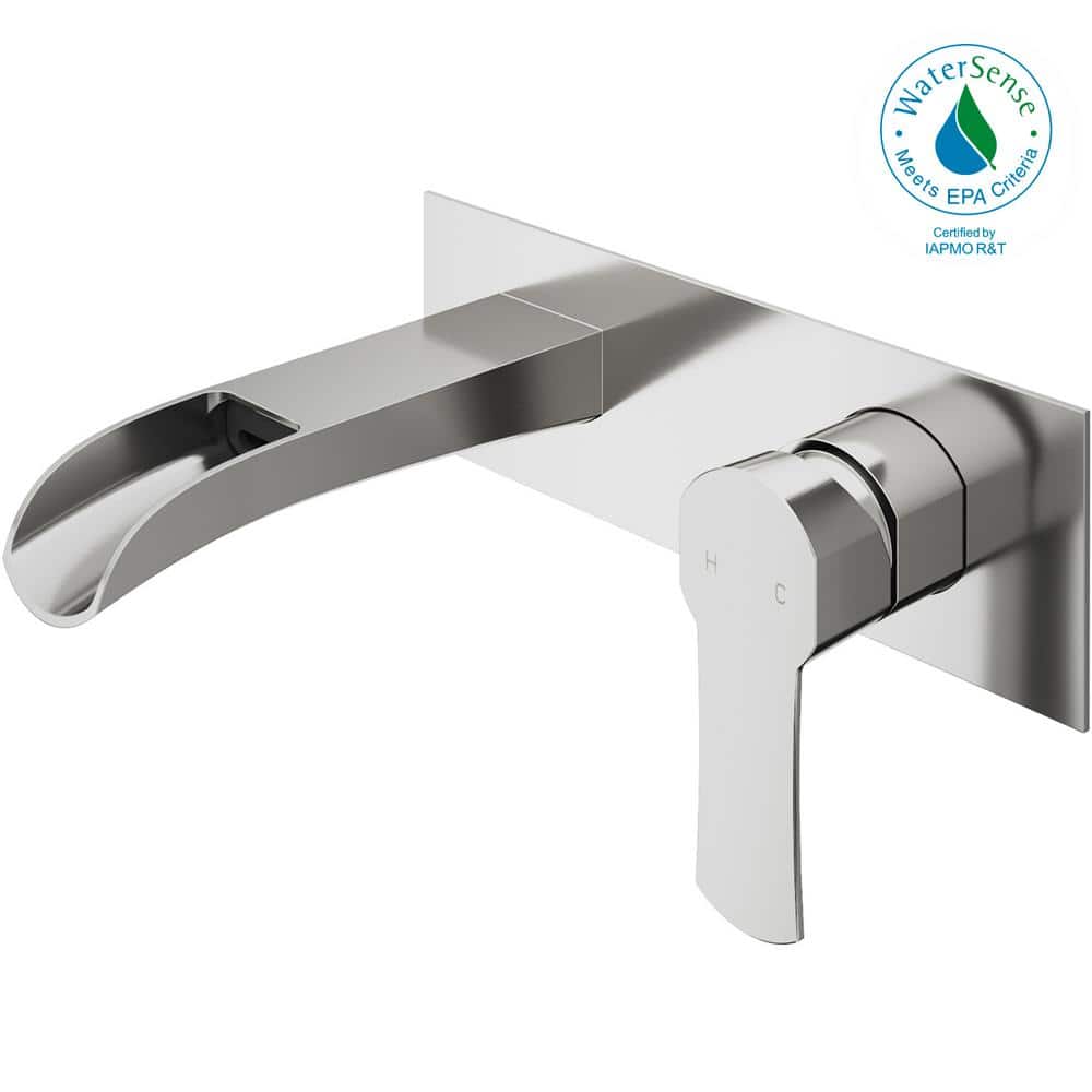 Cornelius 9 7/8" Black and Nickel Modern Wall Mounted Faucet